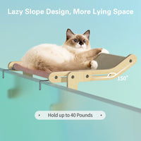 Thumbnail for Mewoofun Sturdy Cat Window Perch Wooden Assembly Hanging Bed Cotton Canvas Easy Washable Multi-Ply Plywood Hot Selling Hammock